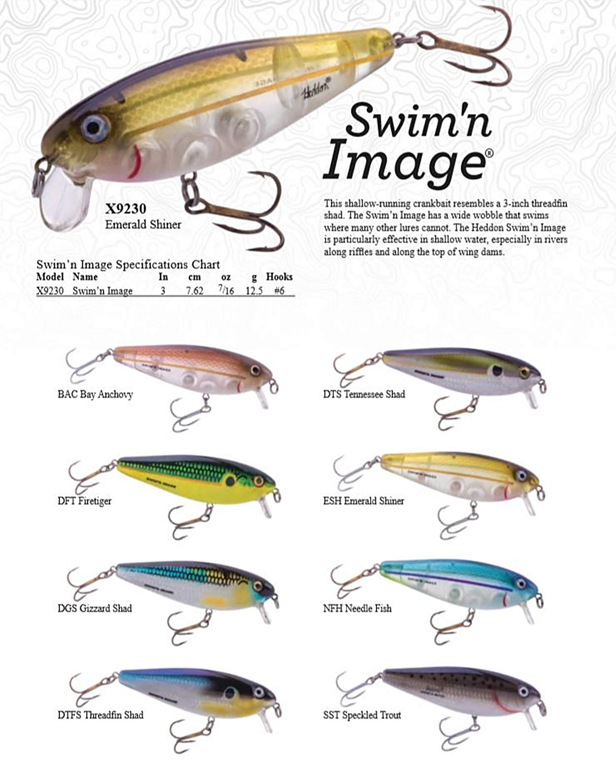 Amazon.com : Heddon Swim'N Image Shallow-Running Crankbait